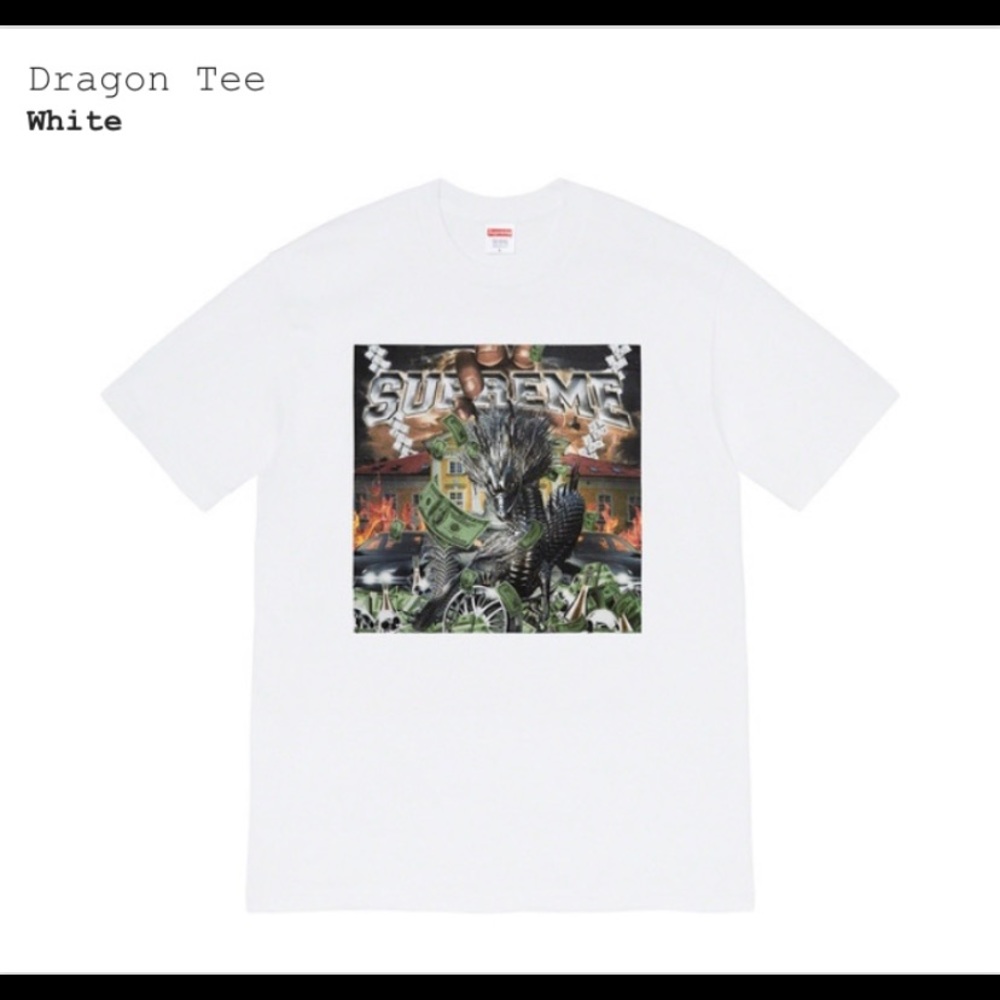 Supreme ss20 white dragon tee